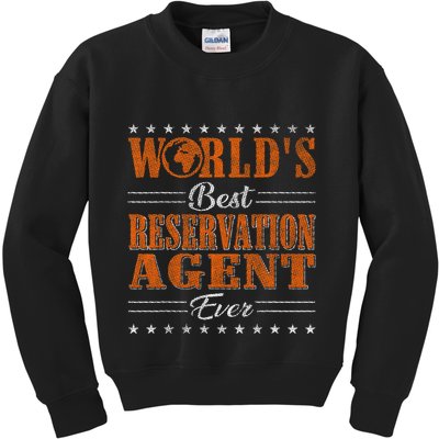 Retro Motif Worlds Best Reservation Agent Kids Sweatshirt