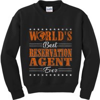 Retro Motif Worlds Best Reservation Agent Kids Sweatshirt