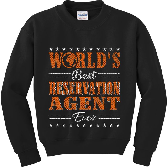 Retro Motif Worlds Best Reservation Agent Kids Sweatshirt