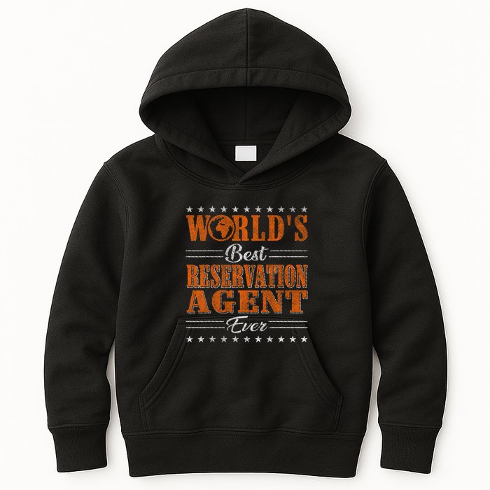 Retro Motif Worlds Best Reservation Agent Kids Hoodie