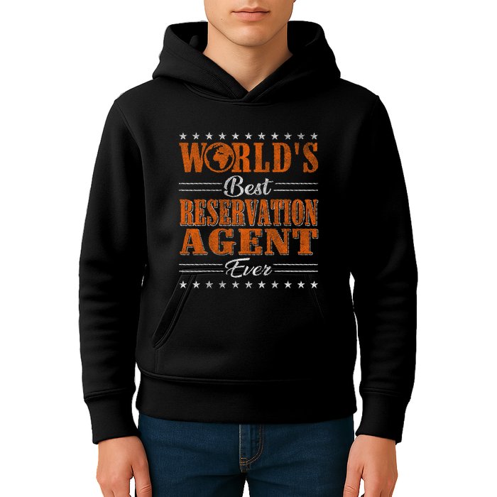 Retro Motif Worlds Best Reservation Agent Kids Hoodie