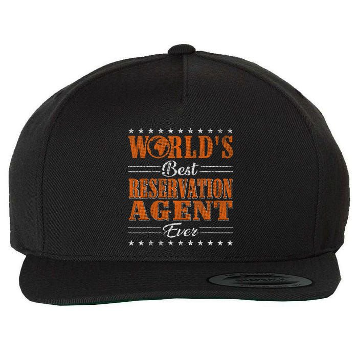 Retro Motif Worlds Best Reservation Agent Wool Snapback Cap