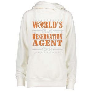 Retro Motif Worlds Best Reservation Agent Womens Funnel Neck Pullover Hood