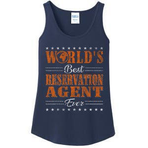 Retro Motif Worlds Best Reservation Agent Ladies Essential Tank