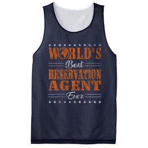 Retro Motif Worlds Best Reservation Agent Mesh Reversible Basketball Jersey Tank