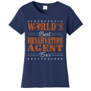 Retro Motif Worlds Best Reservation Agent Women's T-Shirt