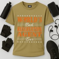 Retro Motif Worlds Best Reservation Agent Performance Shirt