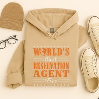 Retro Motif Worlds Best Reservation Agent Hoodie