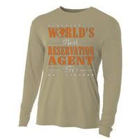 Retro Motif Worlds Best Reservation Agent Cooling Performance Long Sleeve Crew