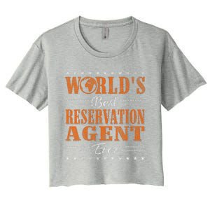 Retro Motif Worlds Best Reservation Agent Women's Crop Top Tee