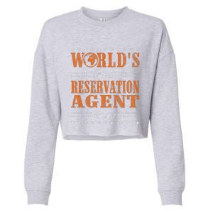 Retro Motif Worlds Best Reservation Agent Cropped Pullover Crew