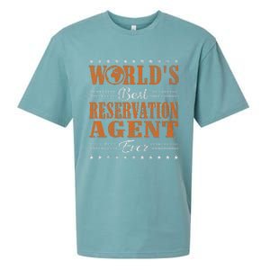 Retro Motif Worlds Best Reservation Agent Sueded Cloud Jersey T-Shirt