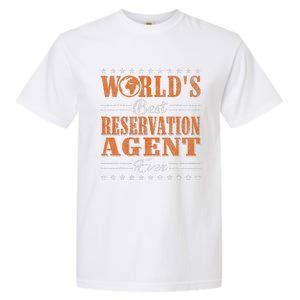 Retro Motif Worlds Best Reservation Agent Garment-Dyed Heavyweight T-Shirt