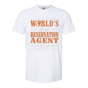 Retro Motif Worlds Best Reservation Agent Softstyle CVC T-Shirt