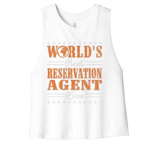 Retro Motif Worlds Best Reservation Agent Women's Racerback Cropped Tank