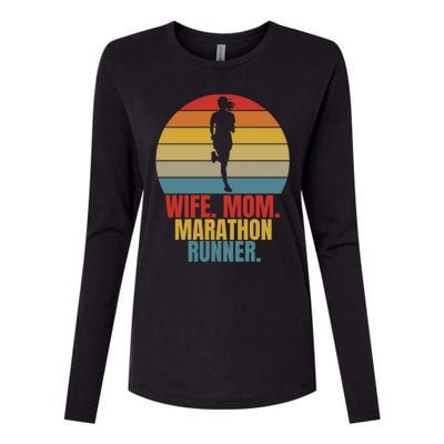 Running Marathoner Wife Mom Marathon Runner Gift Womens Cotton Relaxed Long Sleeve T-Shirt