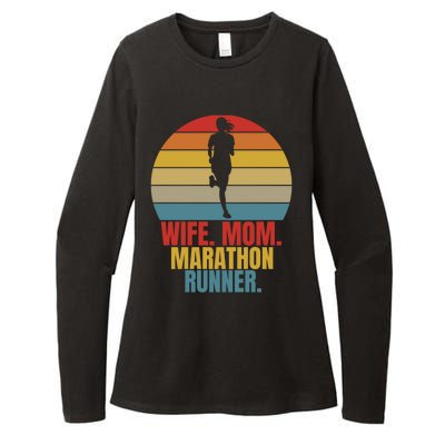 Running Marathoner Wife Mom Marathon Runner Gift Womens CVC Long Sleeve Shirt