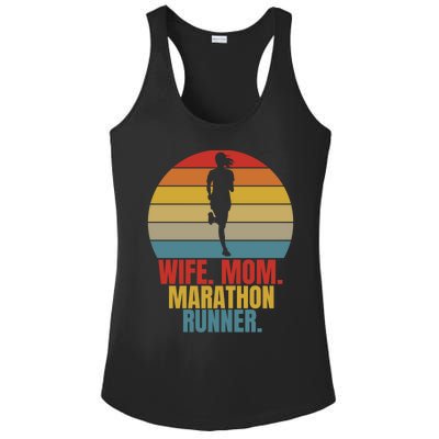 Running Marathoner Wife Mom Marathon Runner Gift Ladies PosiCharge Competitor Racerback Tank