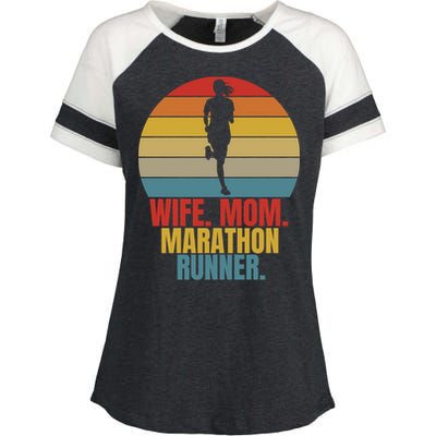 Running Marathoner Wife Mom Marathon Runner Gift Enza Ladies Jersey Colorblock Tee