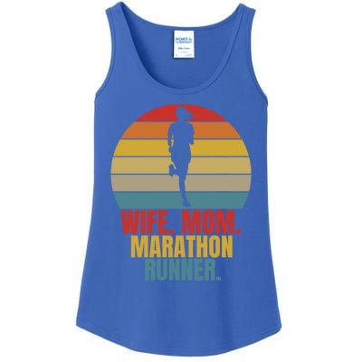 Running Marathoner Wife Mom Marathon Runner Gift Ladies Essential Tank