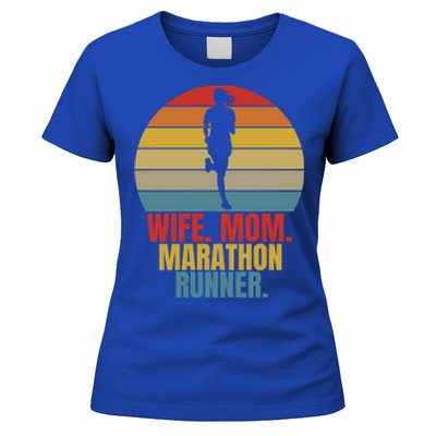 Running Marathoner Wife Mom Marathon Runner Gift Women's T-Shirt