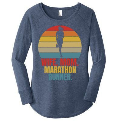 Running Marathoner Wife Mom Marathon Runner Gift Women's Perfect Tri Tunic Long Sleeve Shirt