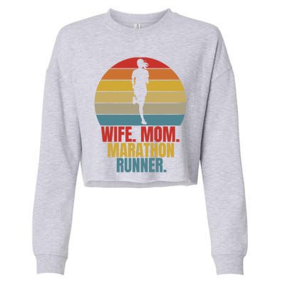 Running Marathoner Wife Mom Marathon Runner Gift Cropped Pullover Crew