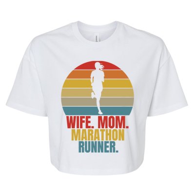 Running Marathoner Wife Mom Marathon Runner Gift Bella+Canvas Jersey Crop Tee