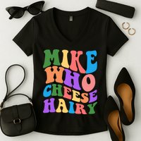 Retro Mike Who Cheese Hairy Women's V-Neck T-Shirt