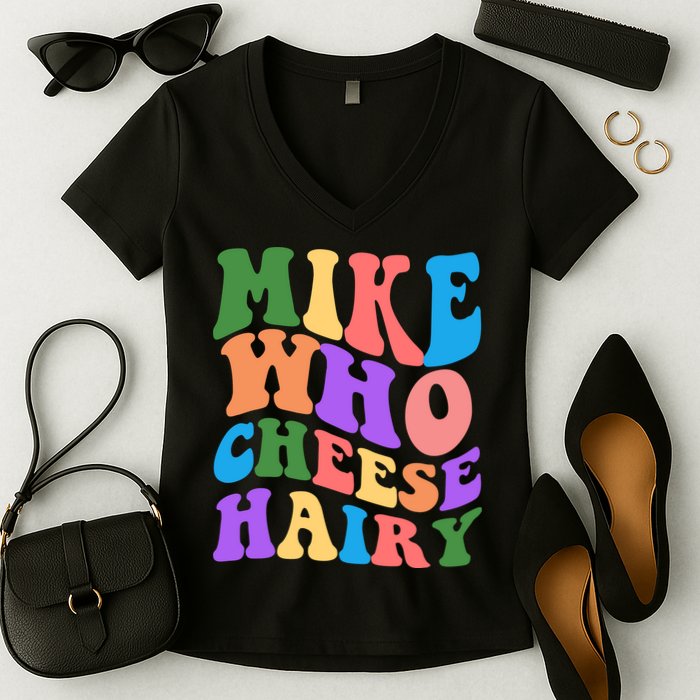 Retro Mike Who Cheese Hairy Women's V-Neck T-Shirt