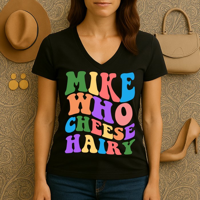 Retro Mike Who Cheese Hairy Women's V-Neck T-Shirt
