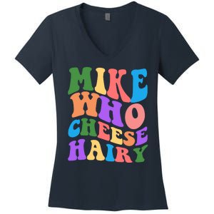 Retro Mike Who Cheese Hairy Women's V-Neck T-Shirt