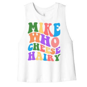 Retro Mike Who Cheese Hairy Women's Racerback Cropped Tank