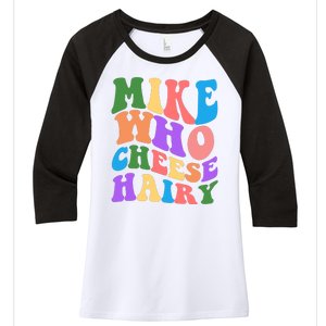 Retro Mike Who Cheese Hairy Women's Tri-Blend 3/4-Sleeve Raglan Shirt