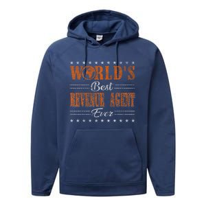 Retro Motif Worlds Best Revenue Agent Performance Fleece Hoodie