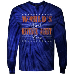 Retro Motif Worlds Best Revenue Agent Tie-Dye Long Sleeve Shirt