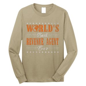 Retro Motif Worlds Best Revenue Agent Long Sleeve Shirt