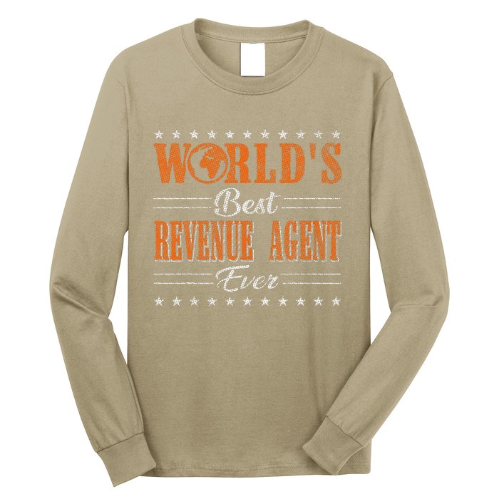 Retro Motif Worlds Best Revenue Agent Long Sleeve Shirt