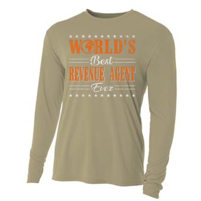 Retro Motif Worlds Best Revenue Agent Cooling Performance Long Sleeve Crew