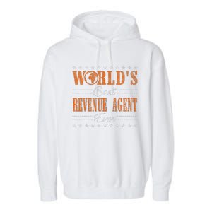 Retro Motif Worlds Best Revenue Agent Garment-Dyed Fleece Hoodie