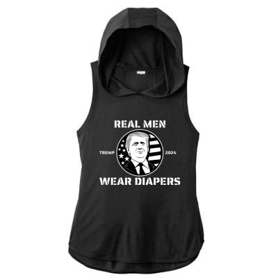 Real Man Wear Diapers Trump 2024 Ladies PosiCharge Tri-Blend Wicking Draft Hoodie Tank