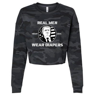 Real Man Wear Diapers Trump 2024 Cropped Pullover Crew