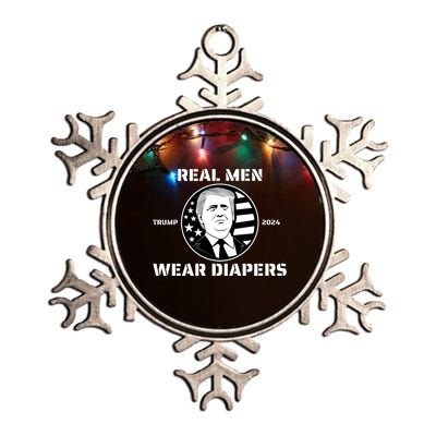 Real Man Wear Diapers Trump 2024 Metallic Star Ornament