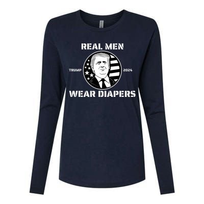 Real Man Wear Diapers Trump 2024 Womens Cotton Relaxed Long Sleeve T-Shirt