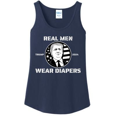 Real Man Wear Diapers Trump 2024 Ladies Essential Tank