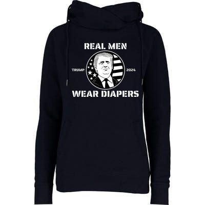 Real Man Wear Diapers Trump 2024 Womens Funnel Neck Pullover Hood