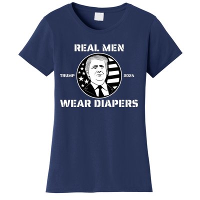 Real Man Wear Diapers Trump 2024 Women's T-Shirt