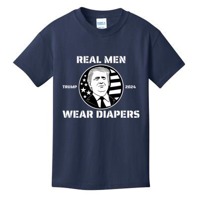 Real Man Wear Diapers Trump 2024 Kids T-Shirt