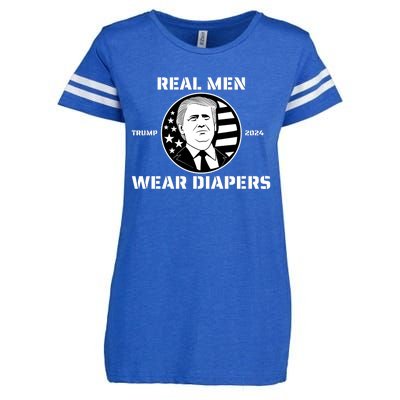 Real Man Wear Diapers Trump 2024 Enza Ladies Jersey Football T-Shirt