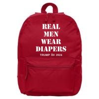 Real Man Wear Diapers Trump 2024 16 in Basic Backpack